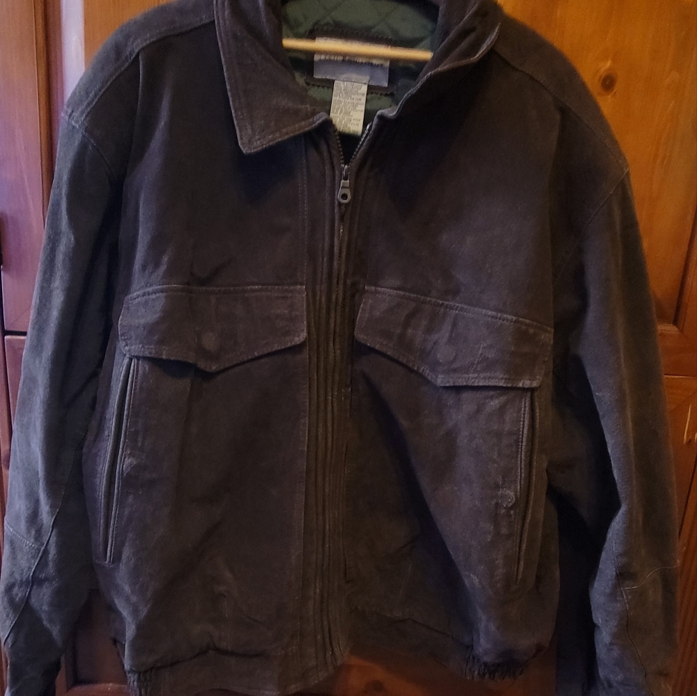 Basic Equipment Leather Bomber Jacket
